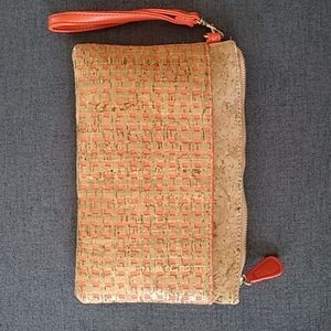 Sondra Roberts Squared Cork Wristlet, golden tone.
